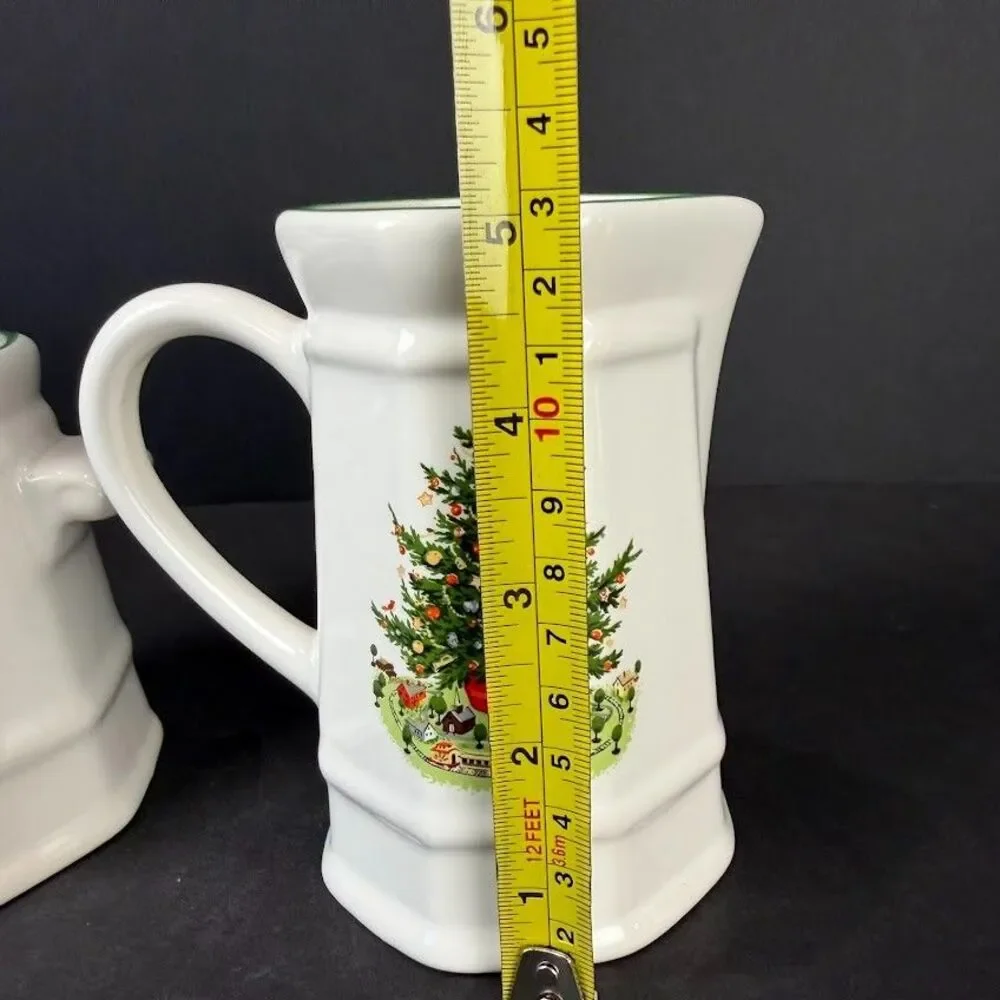 Pfaltzgraff Christmas Heritage Multisided Creamer and Lidded Sugar Bowl